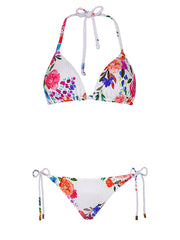 PQ Swim: Smocked Triangle-Smocked Tie Side Bikini (FLC-130R-FLC-213)