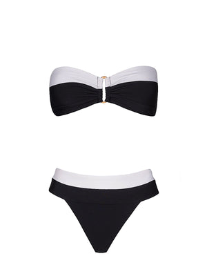 PQ Swim: Detail Bandeau-Banded Bikini (JET-1541B-JET-1610W)