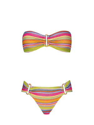 PQ Swim: Detail Bandeau-Detail Fanned Bikini (RAI-030B-RAI-683W)