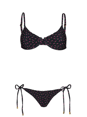 PQ Swim: Embroidered Lettuce Edge Underwire-Embroidered Lettuce Edge Tie Side Bikini (RSB-1549H-RSB-659)