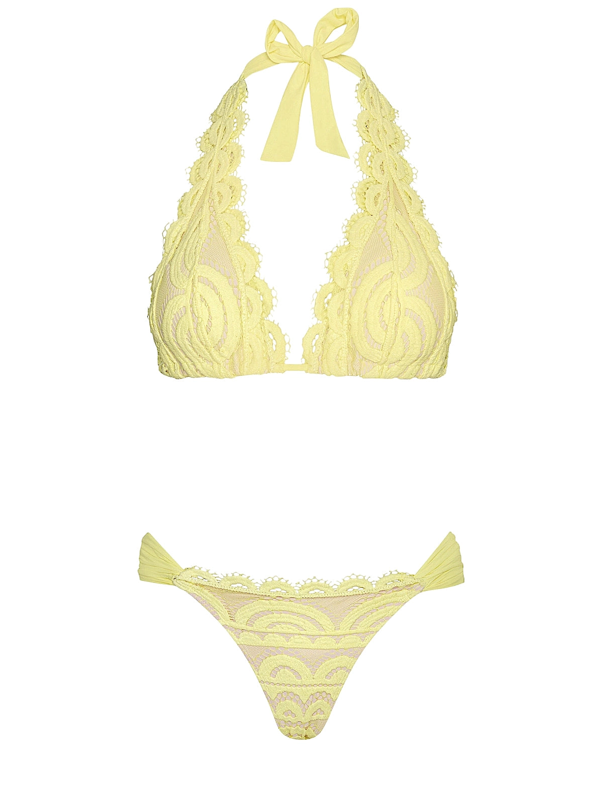 PQ Swim: Lace Halter-Lace Fanned Bikini (BCP-152H-BCP-251)