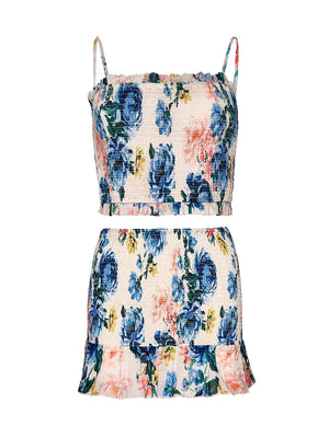 PQ Swim: Elsie Smocked-Ruby Smocked Skirt (BLS-1433T-BLS-1434S)