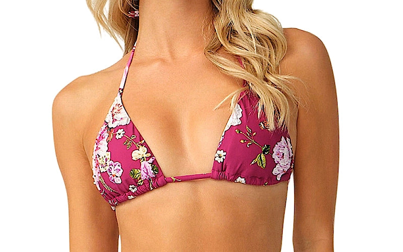 Lara Embroidered Triangle-Carrie Embroidered Tie Side Bikini