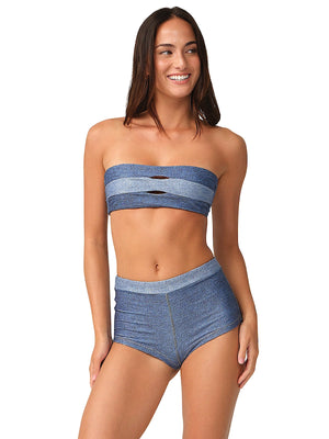 PQ Swim: Billie Bandeau-Phoenix Booty Shorts Bikini (BLE-153B-BLE-1651W)