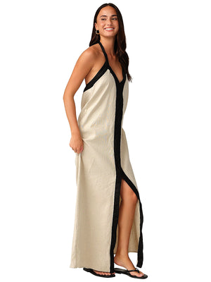 PQ Swim: Kim Linen Maxi Dress (NOA-1465D)