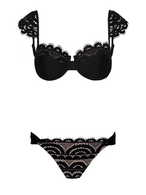 PQ Swim: Gia Lace Underwire-Tiana Lace Fanned Bikini (MID-1566H-MID-251)