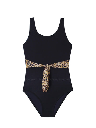 PQ Swim Kids: Belted Bow One Piece (LEO-603P)