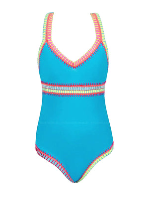 PQ Swim Kids: Rainbow Embroidered One Piece (TUR-606P)