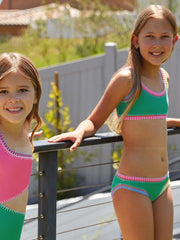 PQ Swim Kids: Sporty Rainbow Embroidered Bikini (IRE-835B)