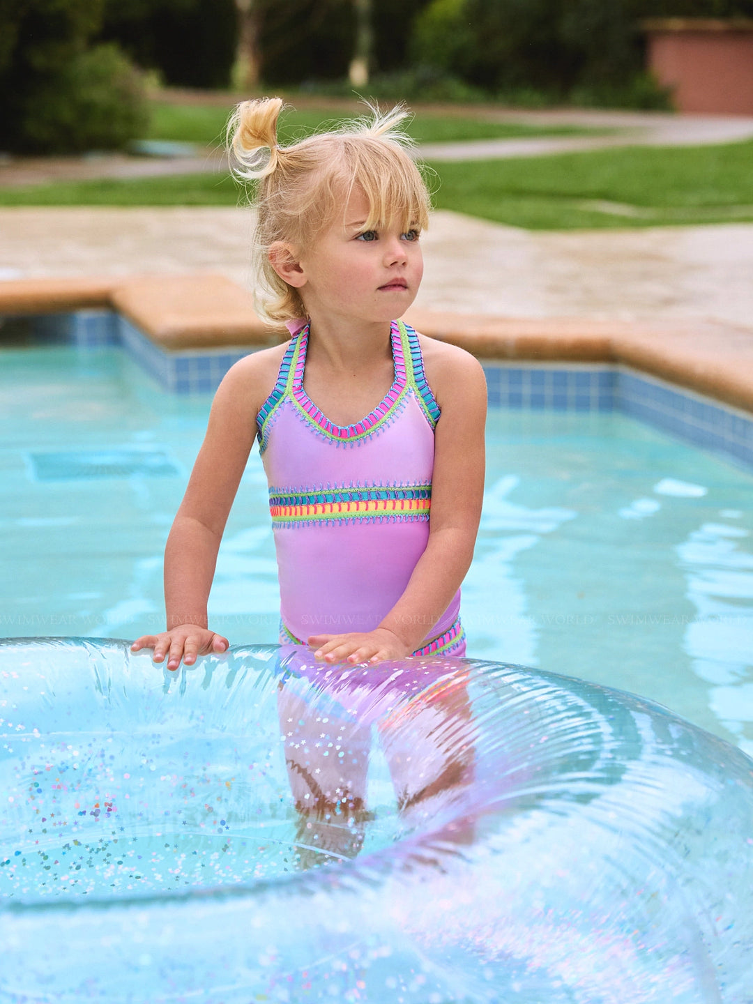 PQ Swim Kids: Rainbow Embroidered Tankini (CTD-871T PQ Swim Kids: Rainbow Embroidered Tankini (CTD-871T