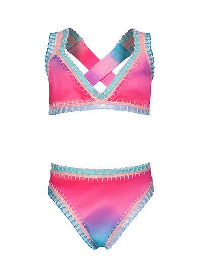 PQ Swim Kids: Rainbow Embroidered Bikini (DRM-836B)