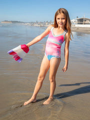 PQ Swim Kids: Sadie Rainbow Embroidered One-Piece (DRM-1801P)