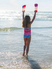 PQ Swim Kids: Sadie Rainbow Embroidered One-Piece (DRM-1801P)