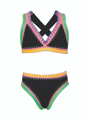 PQ Swim Kids: Rainbow Embroidered Bikini (BLP-836B)