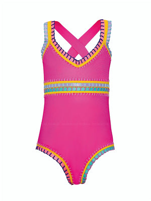 PQ Swim Kids: Sadie Rainbow Embroidered One-Piece (BRP-1801P)