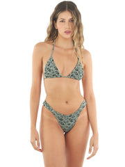 Malai: Green Textured Savage Basal Triangle-Green Textured Savage Bold Bikini (T01151-B20151)