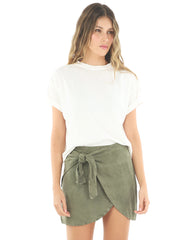 Malai: Willowing Green Denim Kait Skirt (A08145)