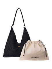 Oryany: Raffia Triangle Shoulder Bag (ORYB-RAFFIATSD-BLK)