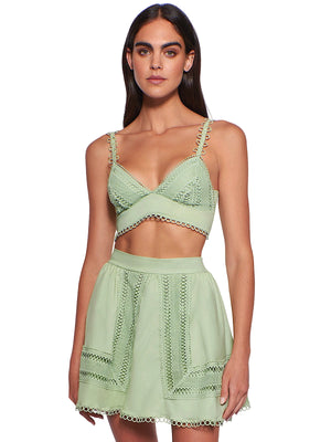 Peixoto: Jasmin Crop-Celeste Mini Skirt (440070-MTLE-44017-MTLE)