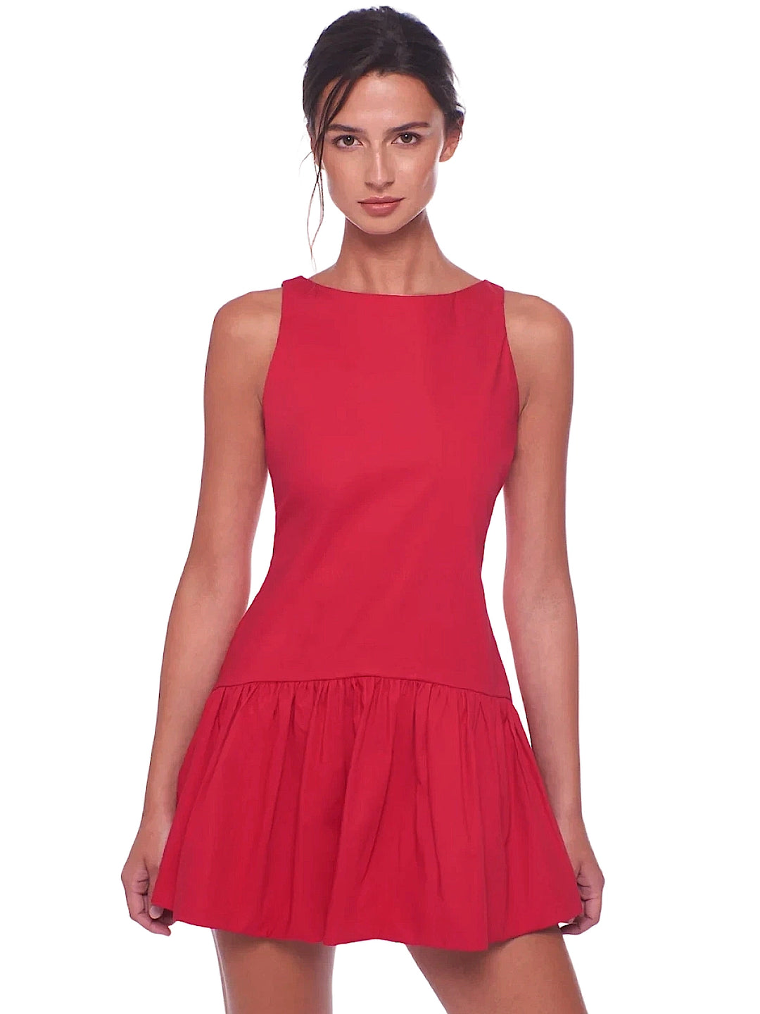 sachin and babi light blue dress Hutch Sleeveless Satin Drop-Waist Bubble Mini Dress
