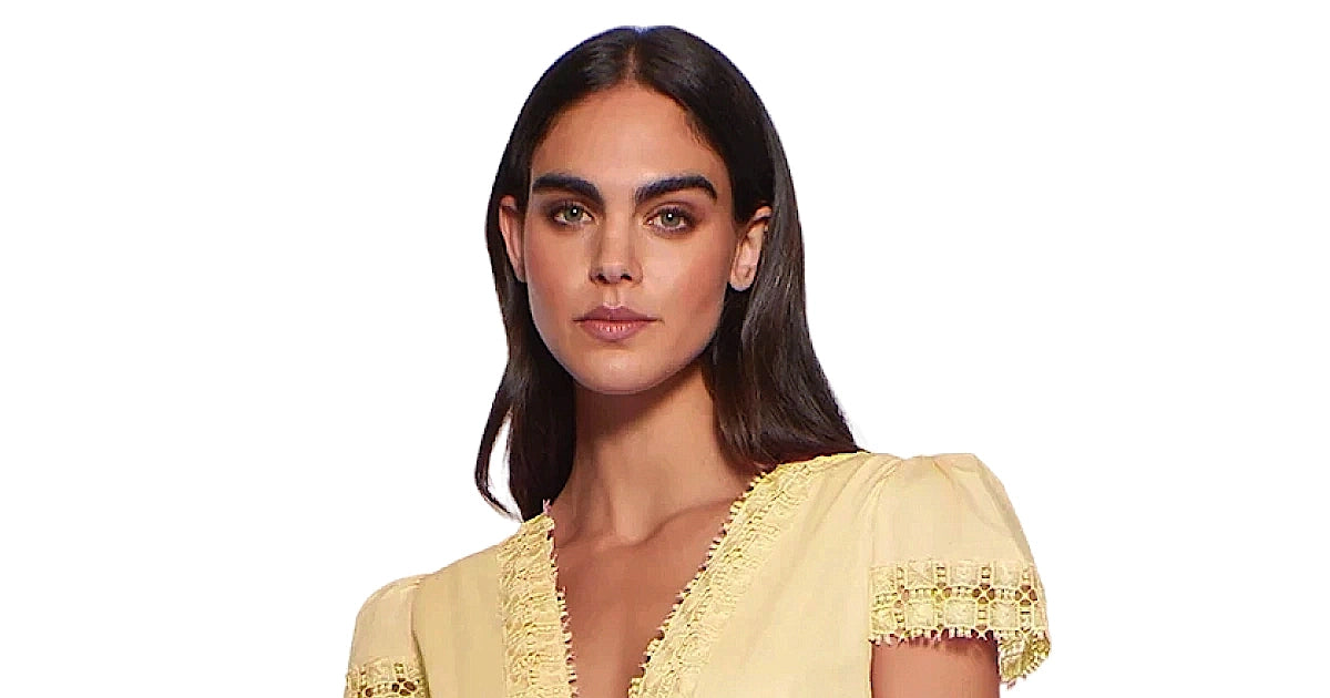 peixoto piper mini dress In Blue This mini dress is crafted in Colombia from midweight crepe fabric with lace detailing and trim Peixoto Piper Mini Dress |