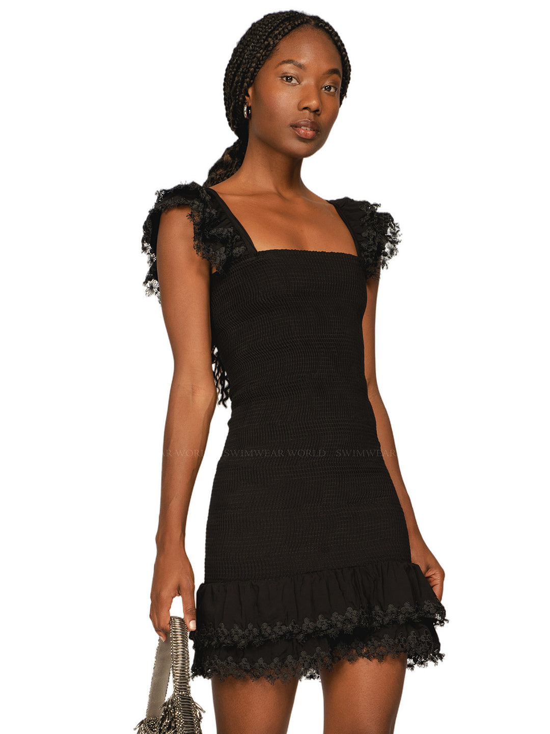 VIP【関税送料無料】希少 AMI PARIS BLACK SILK MINI DRESS Zumi A-line Mini Dress In Black | Alice + Olivia