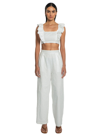 Peixoto: Jocelyn Crop Top-Quinni Pants (43029-WHTLTS-43030-WHTLTS)