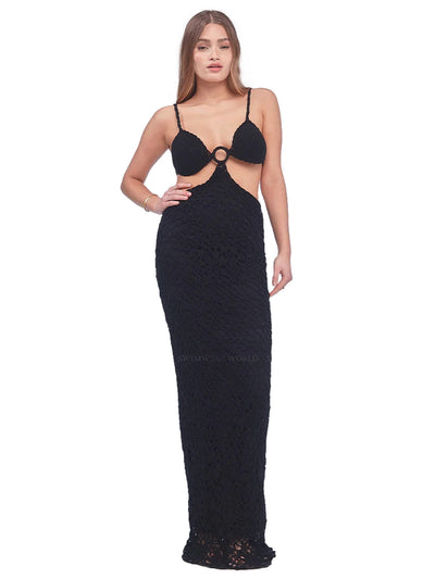 Capittana: Martina Crochet Black Dress (C1146)