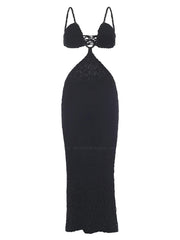 Capittana: Martina Crochet Black Dress (C1146)