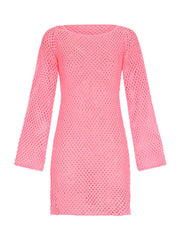 Capittana: Lana Neon Pink Crochet Dress (C1127)