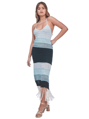 Capittana: Cameron Blue Knitted Dress (C1183)