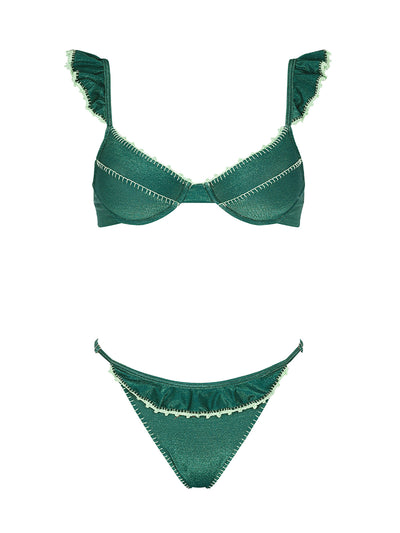 Capittana: Valentina Cobalt Green Shine Bikini (C1176T-C1176B)