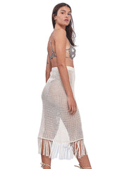 Capittana: Brenda Ivory Knitted Skirt (C1179)