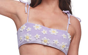 Mafer Lilac Velvet w/ Crochet Flowers LW Bikini