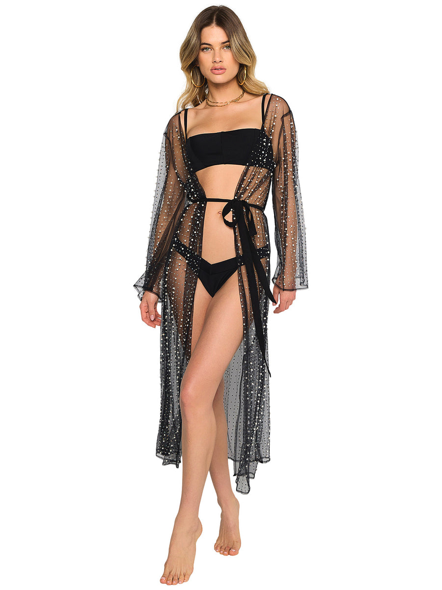 Beach Bunny: Late Nights Pearl Mesh Cardigan