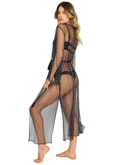 Beach Bunny: Late Nights Pearl Mesh Cardigan (HGJ2856-BB-BLCK)