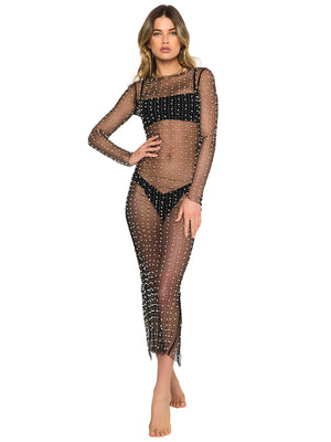 Beach Bunny: Champagne Nights Mesh Dress (HGD2626-BB-BLCK)