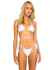 Beach Bunny: Devan Tri-Devan Tie Side Bikini (B2311T1-WHCR-B2311B1-WHCR)
