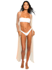 Beach Bunny: Late Nights Pearl Mesh Cardigan (HGJ2856-BB-NUDE)