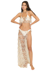 Beach Bunny: Dione Sparkle Crop-Dione Sparkle Maxi Skirt (B2315C1-ROGL-B2315C8-ROGL)