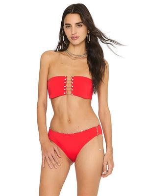 Beach Bunny: Noelani Bandeau-Noelani Bikini (B2207T3-REDD-B2207B6-REDD)