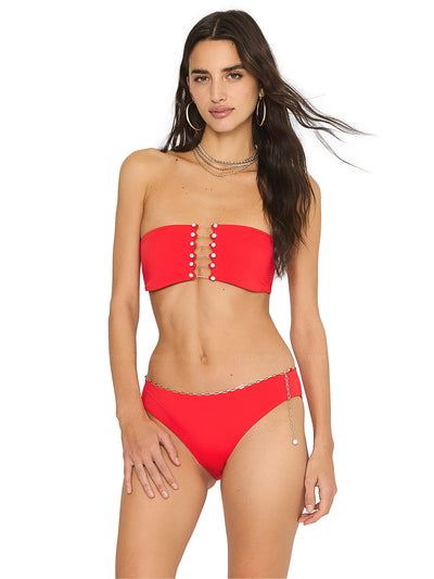 Beach Bunny: Noelani Bandeau-Noelani Bikini (B2207T3-REDD-B2207B6-REDD)