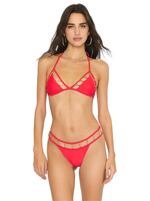 Beach Bunny: Billie Tri-Billie Bikini (B2335T1-REDD-B2335B4-REDD)