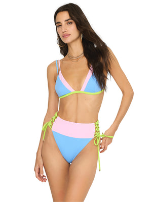 Beach Bunny: Macy Tri-Traci High Waist Midi Bikini (B2329T2-CNFD-B2329B9-CNFD)