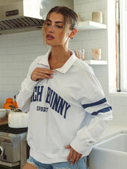 Beach Bunny: Beach Bunny Zip Sweatshirt (L2504T8-WHTE)