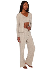 Beach Bunny: Mai Long Sleeve Cardigan-Mai Lounge Short (L2502T9-OATM-L2502S1-OATM)