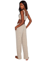 Beach Bunny: Mai V-Neck Bra-Mai Wide Leg Pant (L2502T2-OATM-L2502B1-OATM)