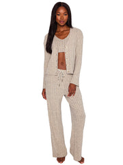 Beach Bunny: Mai V-Neck Bra-Mai Wide Leg Pant (L2502T2-OATM-L2502B1-OATM)