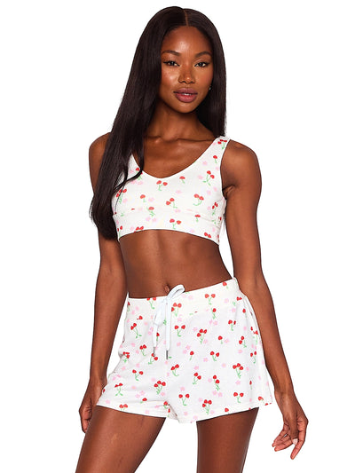 Beach Bunny: Mai V-Neck Bra-Mai Lounge Short (L2501T2-CHCR-L2501S2-CHCR)