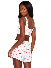 Beach Bunny: Mai V-Neck Bra-Mai Lounge Short (L2501T2-CHCR-L2501S2-CHCR)